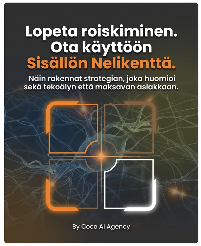 Sisällön nelikenttä by digistrategi Jouni Koistinen