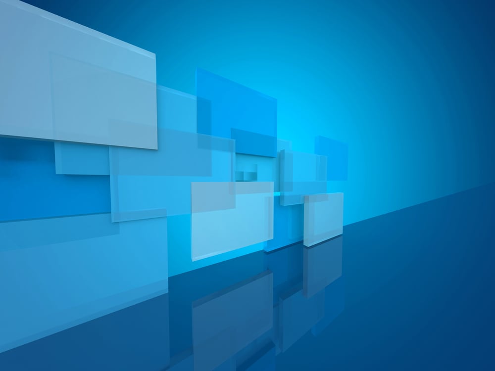 Perspective blue rectangles background