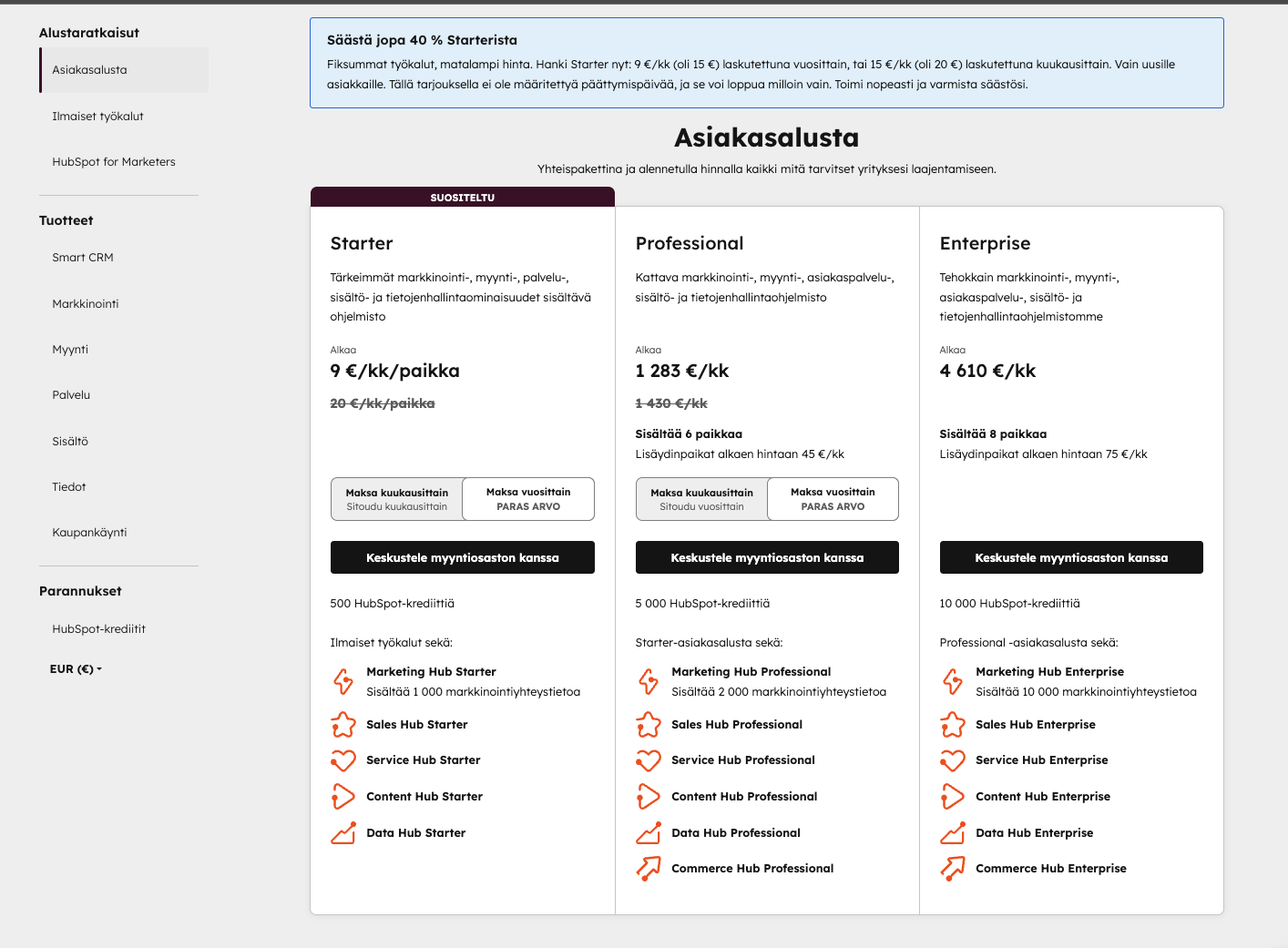 HubSpot hinnoittelu Suomi | Coco Invest Oy  | HubSpot platinum partneri