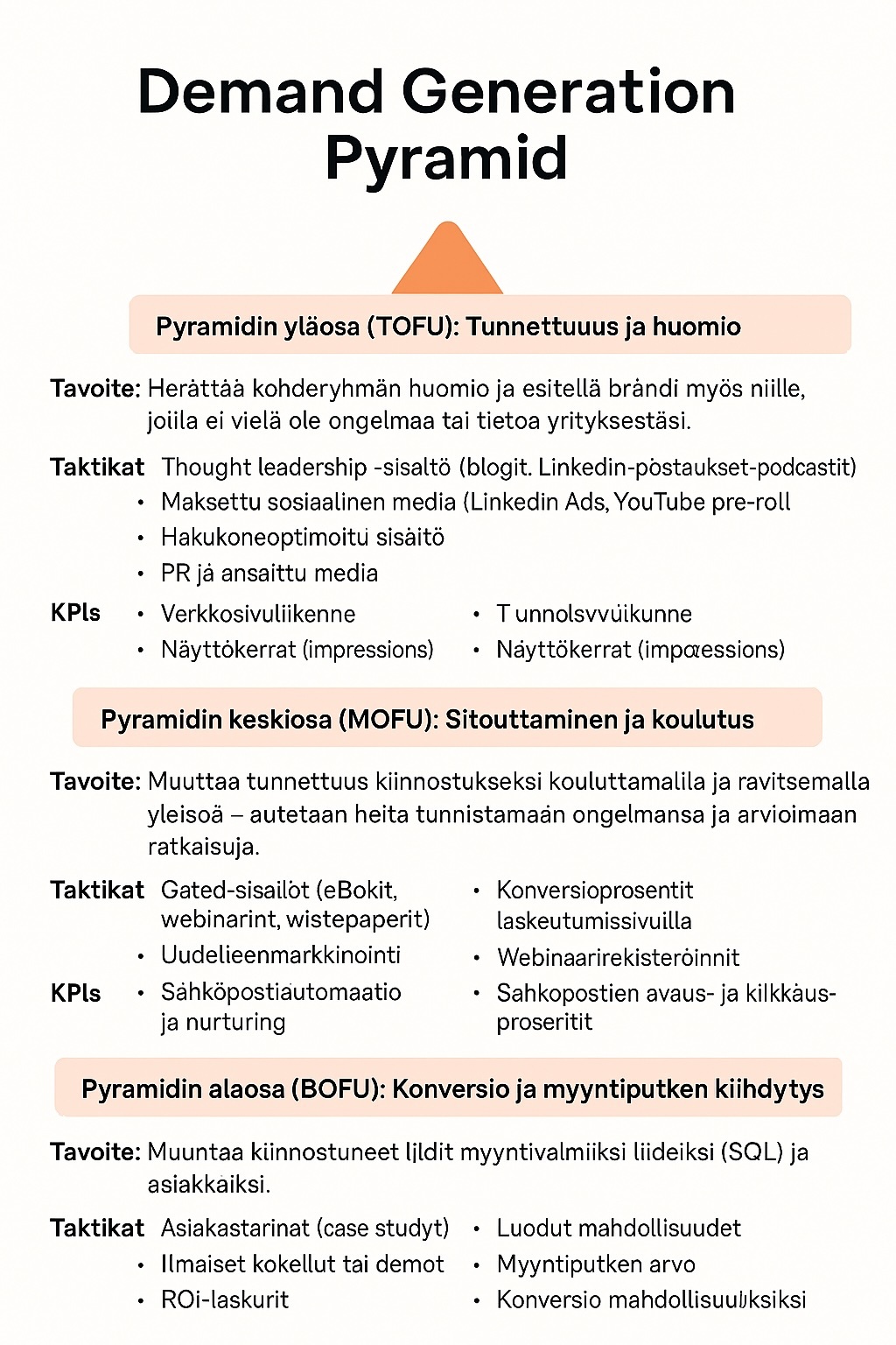 Kysynnän herättämisen kolme tasoa